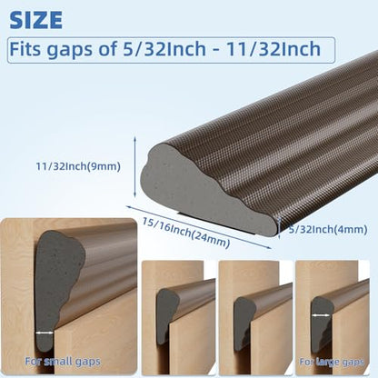 Kneelisa Wedge-Shape Window Weather Stripping Door Frame Seal 196” Brown - color: Brown, size: 196"
