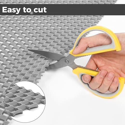 3 x 16.4ft PVC Non Slip Drainage Mat Pool Mats Splash Matting Mesh Hollow Roll Commercial Floor Mat Wet Area Safety Mat for Outdoor Indoor Restaurant Kitchen Bathroom Garage Patio, Grey - size: 3x16.4ft