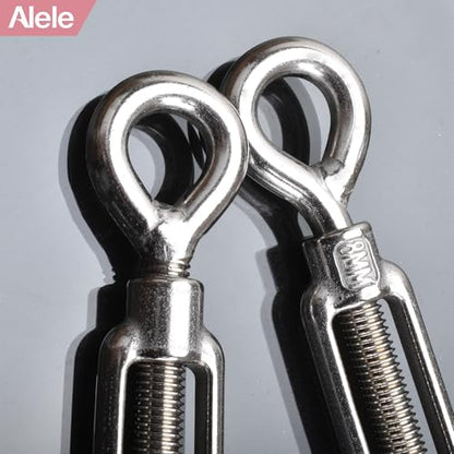 M8 Turnbuckle,5/16" Thread Stainless Steel Hook & Eye Alele Stainless Steel 304 Turnbuckle Heavy Duty Wire Rope Tension 4pcs (M8 Turnbuckle) - size: M8 Turnbuckle