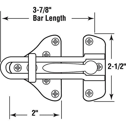Prime-Line Swing Bar Door Guard, Auxiliary Security Lock, Satin Nickel - color: Satin Nickel