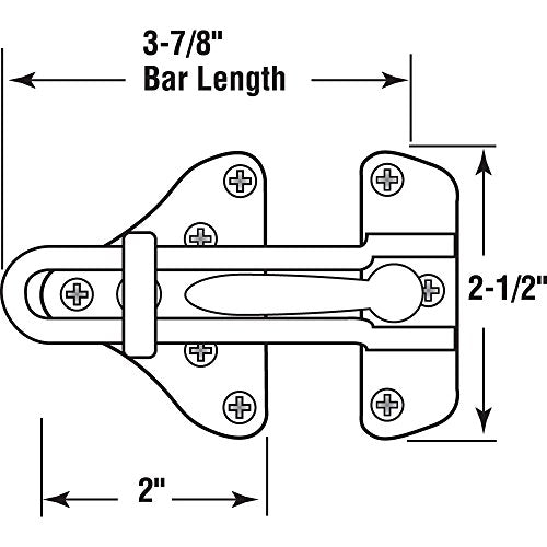 Prime-Line Swing Bar Door Guard, Auxiliary Security Lock, Satin Nickel - color: Satin Nickel
