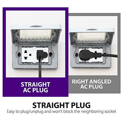 Fosmon Remote Control Outlet Waterproof Outdoor, Wireless Light Switch - color: 2 Grounded Outlet + 1 Remote