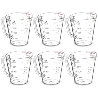 Carlisle FoodService Products 4314307 Commercial Plastic Measuring Cup, 1 Quart, Clear (Pack of 6) - size: 1 Quart, style: 6 Pack