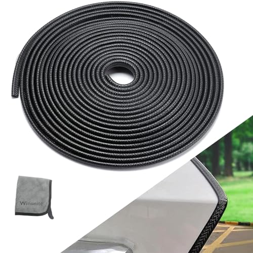 Winunite 16.4ft (5m) No Glue Car Door Edge Guards Black - color: black, size: 16.4 ft