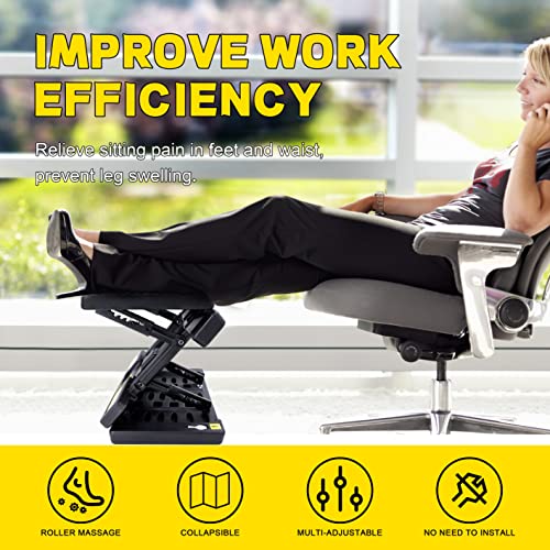 footrest for Under Desk at Work, Massage and Soft Cushion, for Multi-Scene - color: Soft Cushion- Yellow