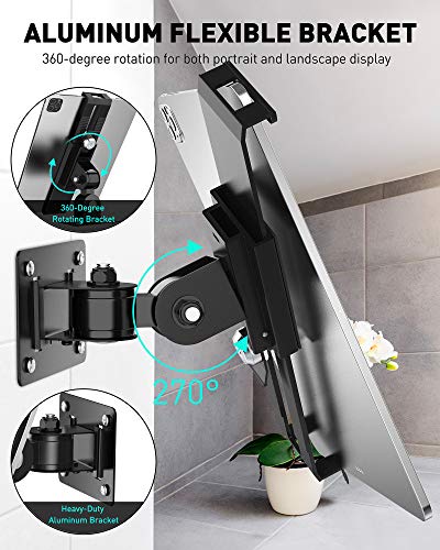 AboveTEK Tablet Wall Mount -360° Rotation iPad Wall Holder for Retail & Business, Anti Theft iPads Stand Fits 7"-11" Tablets Including iPad Pro/Air/Mini, Galaxy Tab - Security Lock & Key - (Black) - color: Black