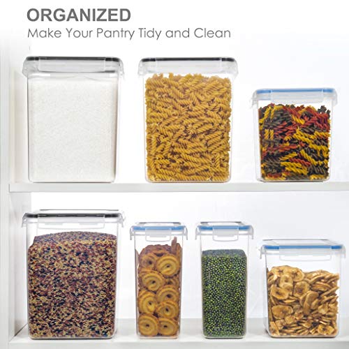 PANTRYSTAR Large Food Storage Containers with Lids Airtight 5.2L /176Oz, for Flour, Sugar, Baking Supply, 3PCS BPA Free Plastic Canisters for Kitchen Pantry Organization (Pack of 3) - size: 5.2 L (Pack of 3)