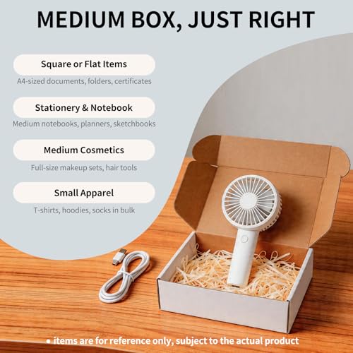 Fishat 10" x 7" x 3" White Corrugated Cardboard Shipping Boxes Set of 25 - size: 10" x 7" x 3"