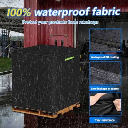 Pallet Cover, 600D Oxford Waterproof Reusable Tarp, 48 x 48 x 60 in - size: 48*48*60in