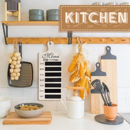 Maxdot Weekly Menu Board Kitchen 16.5 x 6.3 Inches 7 Markers and Towel