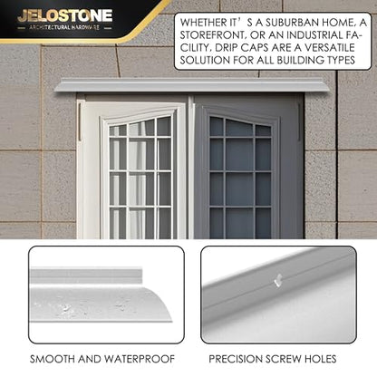 52" L x 2.5" W Commercial Grade Door Rain Drip Guard(Aluminum) - UL Rated Over Door and Window Drip Cap Rain Deflector - Drip Edge Roof Rain Diverter Guards House - JS-346RD, Clear Anodized - color: Clear Anodized