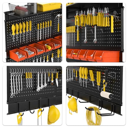 Ultrawall Pegboard Wall Organizer, 48 X 36 inch Garage Storage Pegboard - color: Black