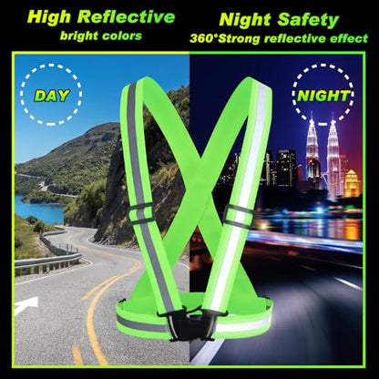 Hercicy Reflective Vest High Visibility Safety Vests Bulk - color: Green, Orange