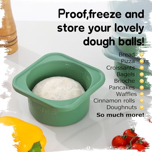 PLUS 1000ml Pizza Dough Proofing Containers, 2-Pack, Green - color: Green