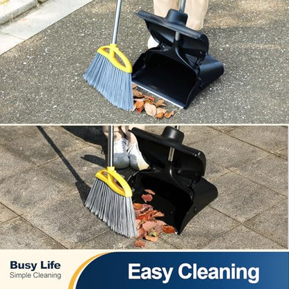 Yocada Commercial Dustpan with Wheels and Windproof Cover Indoor&Outdoor