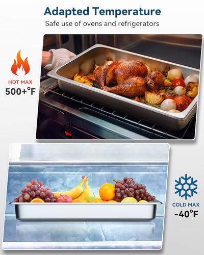 ZeroPone Hotel Pans with Lids, 4 Pack Full Size, 2.5" Deep - color: 2.5" Deep 4 Pack, size: 1/1 Size