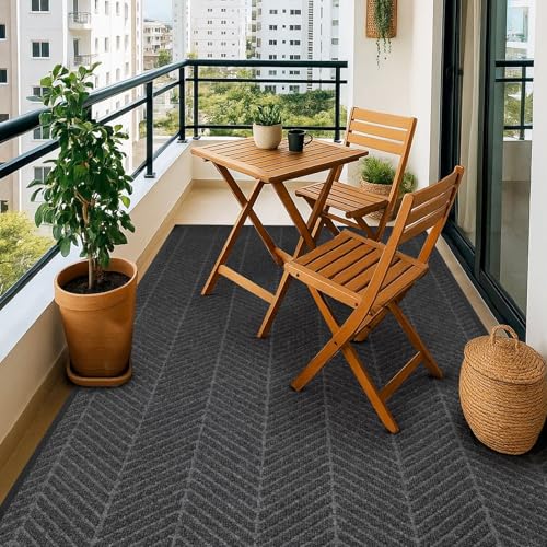 Front Door Mat Indoor Outdoor Entrance, 4' x10' Heavy Duty Doormat Entryway - color: Dark Grey, size: 4' x 10' (Rectangular)