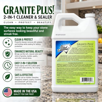 Granite Plus 2-in-1 Cleaner & Sealer for Granite & Quartz Counter, 1 Gallon - size: 128 Fl Oz (Pack of 1)