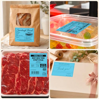 4" x 3" Thermal Labels, Blue, 500 Labels/Roll - color: Blue