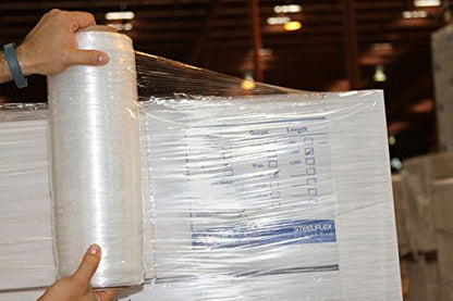 Gpack Pre Stretch wrap Film 15" x 1500' Pre stretched Plastic film with Folded Edge, Clear Hand Pre-Stretched Wrap Film 8.6 micron Shrink Wrap Film Plastic Pallet Wrap 4 Rolls Pack