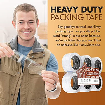 Packstrong Heavy Duty Packing Tape 36 Rolls, 2 Inch Wide 3.1 Mil 110 Yards - size: 2" Wide x 3.1 Mil Thick