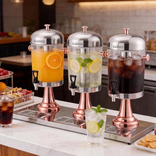 Garvee 6.6 Gallon Commercial Drink Dispenser with Ice Core, Rose Gold - color: Rose Gold, size: 6.6 Gallon