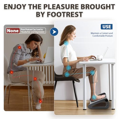 CasaZenith Foot Rest, Six Heights Adjustable Foot Rest Under Desk at Work - color: Gray