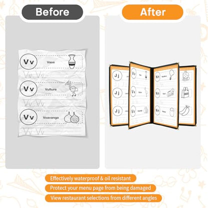 4PCS 8.5 x 11" Menu Covers, 4 Page 8 View Clear Morning Menu