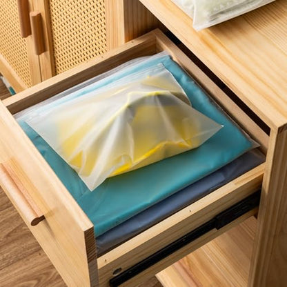 14x12 Inch Frosted Zipper Bags for Clothes 25pcs No Vent Holes - size: 25Pcs-14x12 Inch
