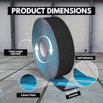 DuraMark RPT-750 Reflective Pavement Marking Tape, Black, 3 in x 108 ft - color: Black, size: 3 Inch x 108 Ft