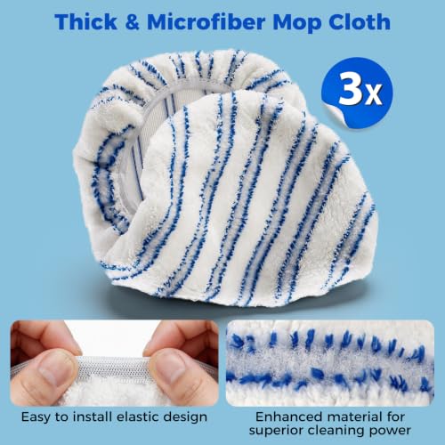 Masthome 16" Large Flat Mop,3 Microfiber Mop Pads - color: Blue Extra Large