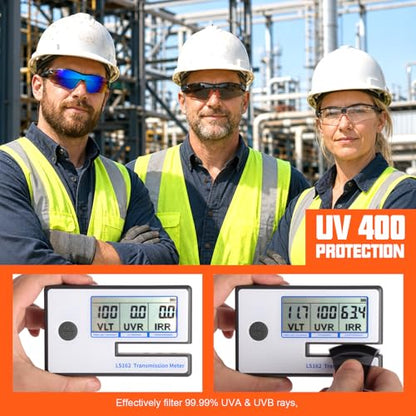 OXG Safety Glasses Bulk for Men Women, ANSI Z87 Safety Glasses UV Protection Protective Eyewear for Construction Woodworking - color: 12p-grey
