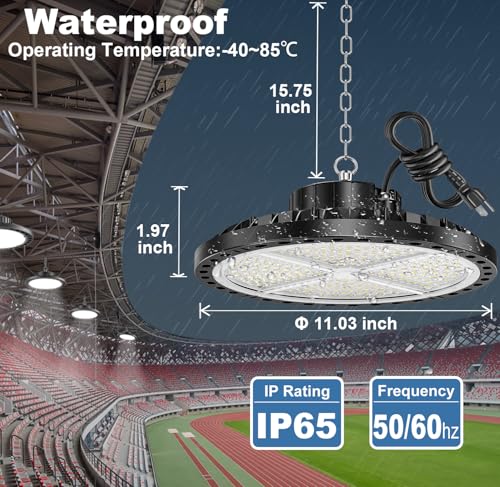 ISKYDRAW UFO LED High Bay Lights 6 Pack, 200W 30000LM Shop Lights