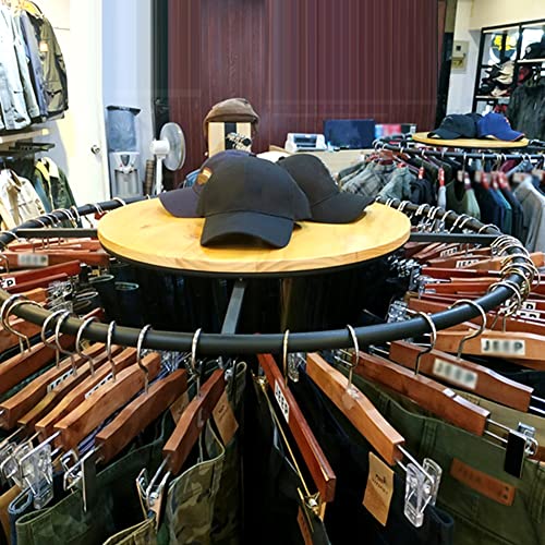 Commercial Grade Round Clothes Rack Floor Standing Rotatable Clothing Rack - color: Natural