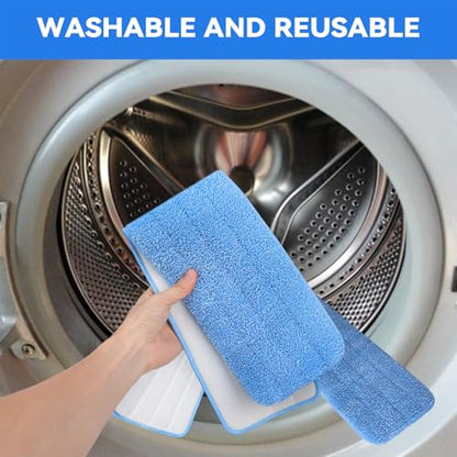Microfiber Mop Pad for Rubbermaid Commercial 20 Inch Mop Head - 10 Pack Wet & Dry Commercial Cleaning Refills Reusable Mop Refills Fit for Any Microfiber Flat Mop System 18" to 21" - color: Blue-20inch-10pack