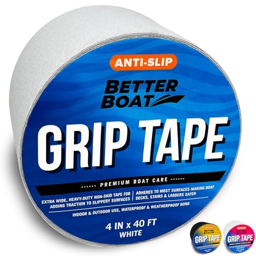 Anti Slip Tape for Outdoor Stair Treads, Non-Skid Grip for Stairs - color: White