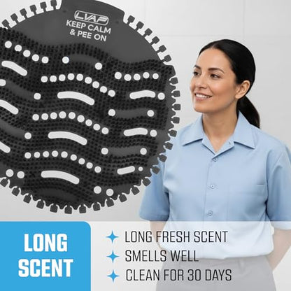 Urinal Screen Deodorizer (12 Pack) Odor Protection for Toilets in Office, Schools, Restaurants Bathroom, BLACK Anti-Splash - 12 Urinal Cakes + 12 Free Gloves - color: BLACK-12pcs