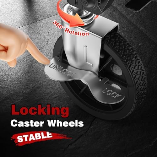 4.5 Cu Ft Folding Shopping Cart with 360° Braked Swivel Wheels