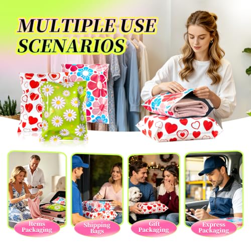 100pcs 10x13 Inch Poly Mailers For Shipping And Self Seal Packaging - color: Flower, size: 10" x 13"100pcs