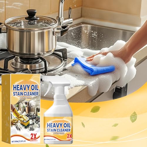 2Pcs Kitchen Heavy Oil Cleaner Spray, 2026 New All Purpose Kitchens Heavy Oil Cleaning Agent,Multipurpose Kitchen Cleaner, Heavy Duty Degreaser Cleaner Spray for Countertops, Ovens and Appliances