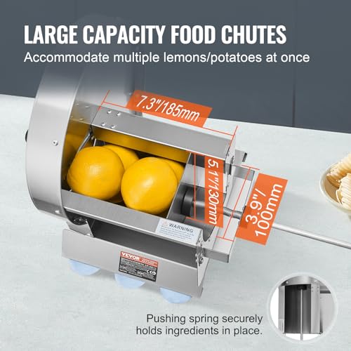 VEVOR Manual Vegetable Fruit Slicer, 0-0.5"/0-12mm Thickness Adjustable Commercial Slicer Machine, Stainless Steel Food Cutter Slicing Machine with 2 Spare Blades, for Potato, Cucumber, Lemon, Tomato - size: Manual-Vegetable-Stainless Steel