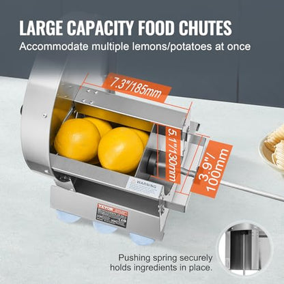 VEVOR Manual Vegetable Fruit Slicer, 0-0.5"/0-12mm Thickness Adjustable Commercial Slicer Machine, Stainless Steel Food Cutter Slicing Machine with 2 Spare Blades, for Potato, Cucumber, Lemon, Tomato - size: Manual-Vegetable-Stainless Steel