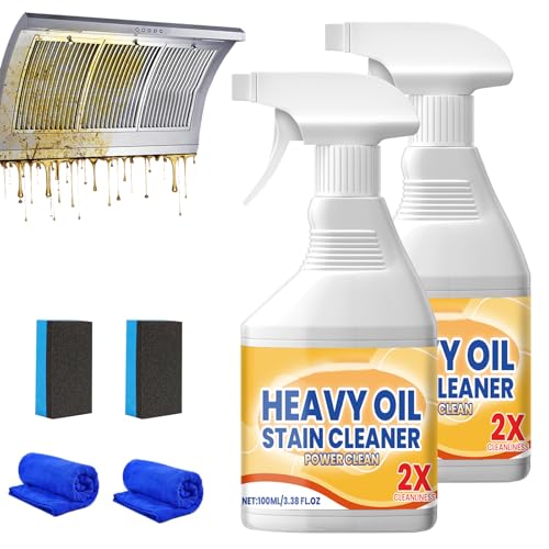 2Pcs Kitchen Heavy Oil Cleaner Spray, 2026 New All Purpose Kitchens Heavy Oil Cleaning Agent,Multipurpose Kitchen Cleaner, Heavy Duty Degreaser Cleaner Spray for Countertops, Ovens and Appliances