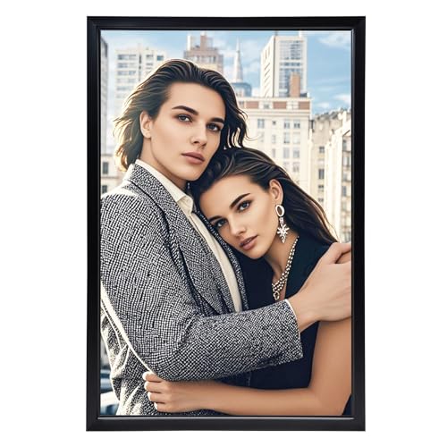 27'' x 40'' LED Poster Frame, Flip Open Light Box Sign 18W with Aluminum Frame, Backlit Advertising Light Box for Menu Poster Retail Store Display, Black - color: Black, size: 27" x 40"