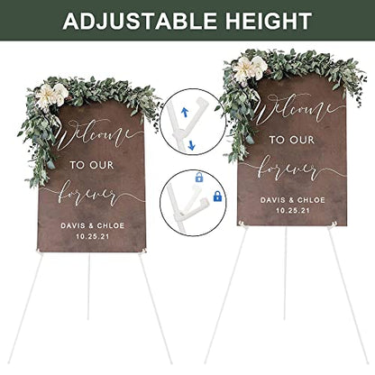 DANMO Easel Stand for Wedding Sign Poster 63'' Instant Display Easel for Floor Adjustable Metal Art Easel White 3 Pack - style: White 3 Pack