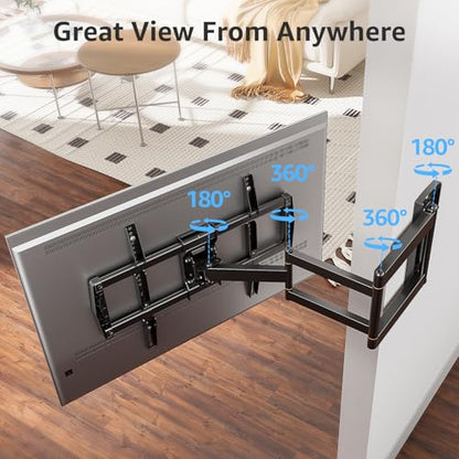 MOUNTUP 37.9" Long Arm TV Wall Mount for Most 42-75 Inch TVs, Full Motion Corner Wall Mount TV Bracket with Extension & Tilt & Swivel & Level Articulating Arm, Max VESA 600x400mm, Holds up to 99 lbs - size: 42-75 inch, 99 lbs, Indoor 37.9 inch Arm