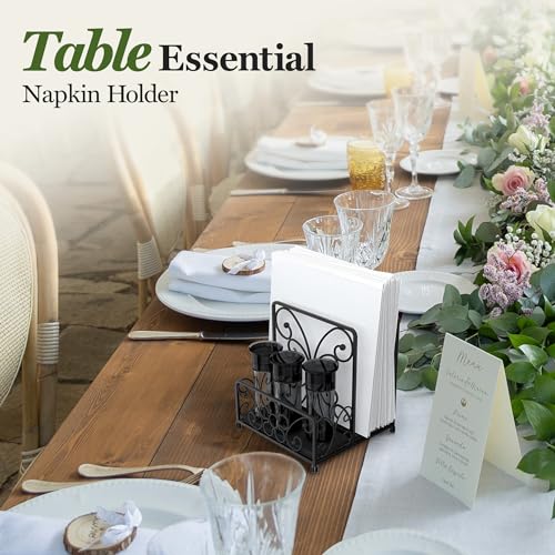 Napkin Holder with Salt and Pepper Caddy, Metal Table Dispenser - color: S - Salt & Pepper Shaker Napkin Holder, size: Luncheon Napkin Holder