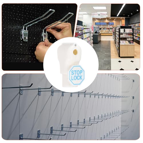 Peg Hook Locks PC Magnet Anti-Theft Pegboard 5mm White 20Pcs - color: White, size: 5mm