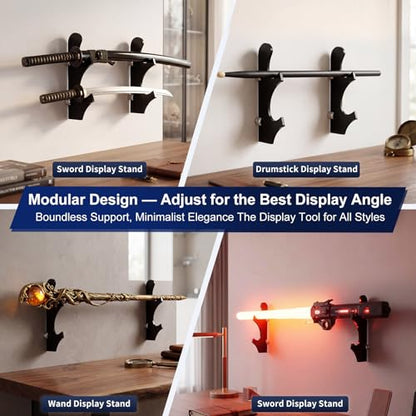 SiliFine 2 Pairs Saber Wall Mount Holder Saber Display Stand Rack