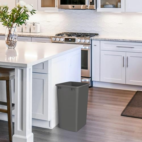Rev-A-Shelf Double Pullout Garbage Trash Cans for Kitchen Cabinets, 35 Qt - color: Dark Gray, style: 2 Pack